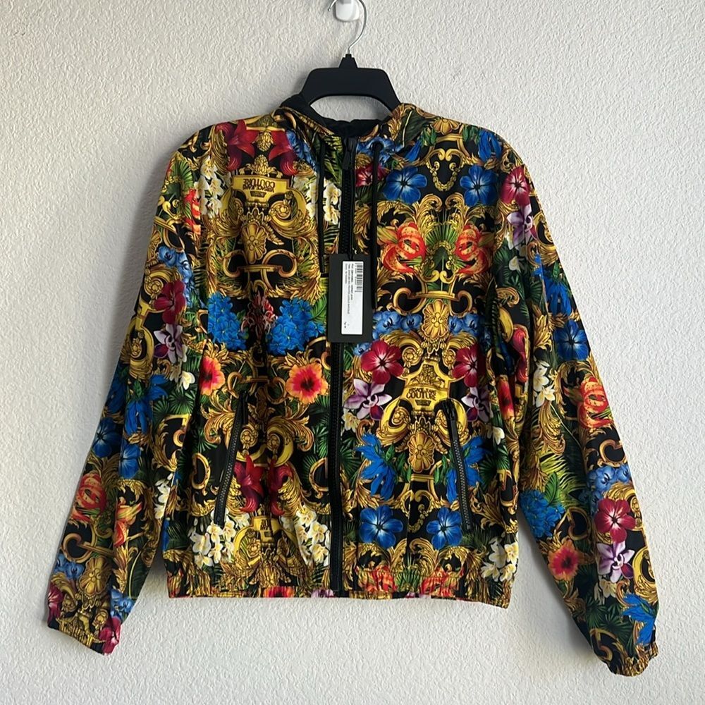 Versace Jeans Couture Jungle Baroque Printed Windbreaker Jacket, New, Size 44 - Picture 4 of 12